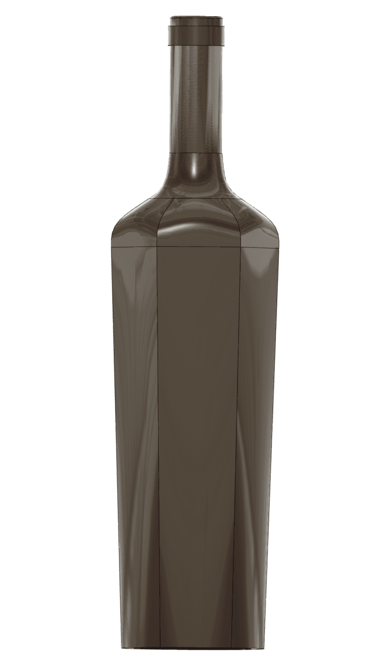 Hexagonal shaped wine bottle rendering