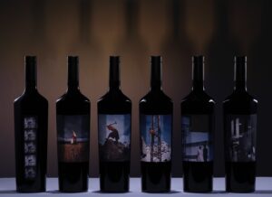 Sensoria Intrigue event labels on wine bottles