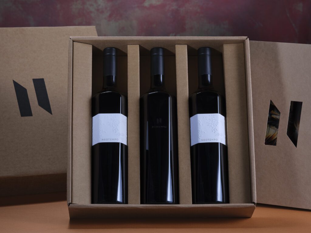 Neotempo wines in their branded box